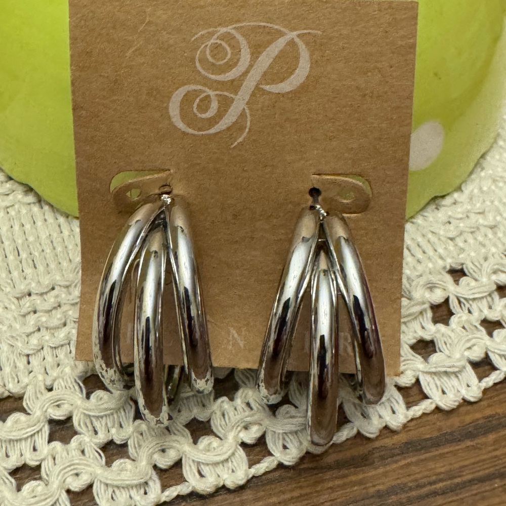 Plunder Silver Hoop Earrings